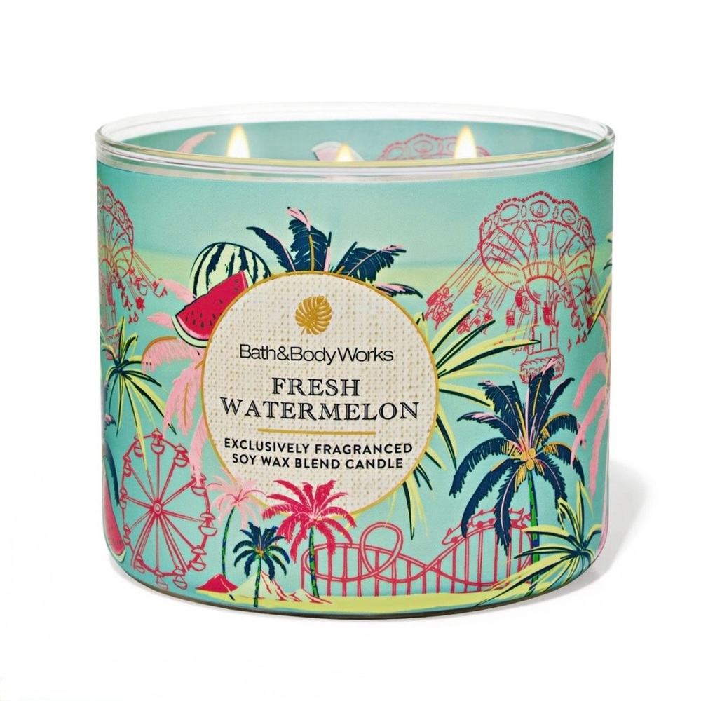 Bath & Body Works 3 Wick Candle Fresh Watermelon NEW